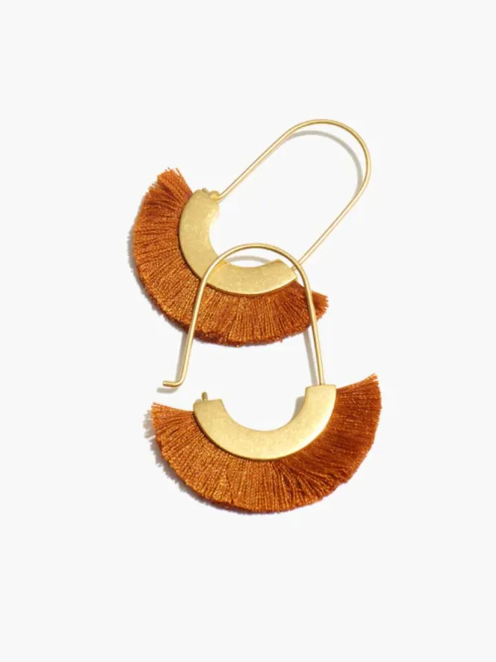 Madewell Arc Wire Fringe Earrings in Mustard Yellow